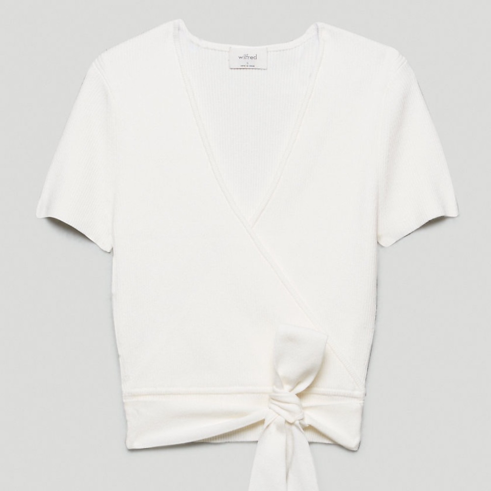 Aritzia Wilfred Short Sleeve Wrap Sweater XS/Small